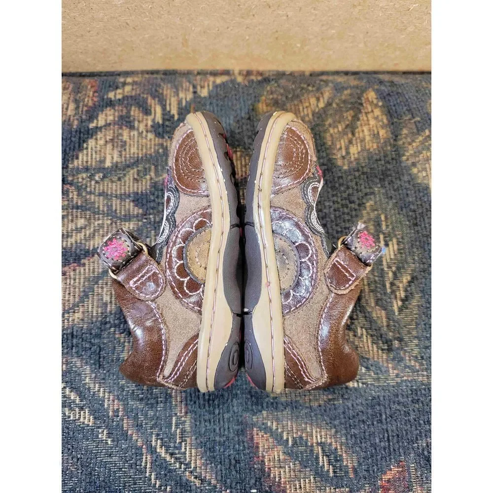 Stride Rite Carly Brown and Pink Mary Janes Shoes Size 4 W